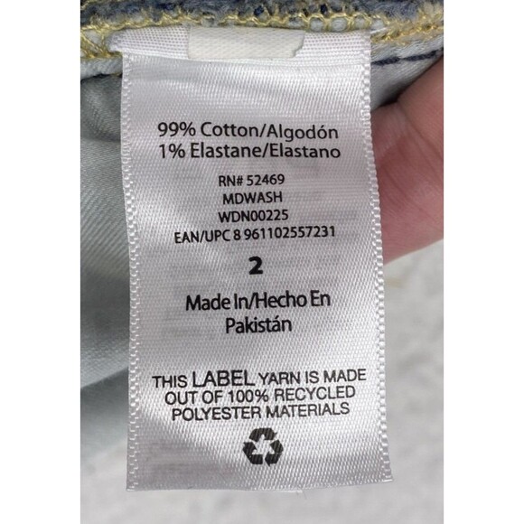 Free Assembly Jeans Women's Size 2 Blue Super High Rise Straight Distressed Torn - Picture 14 of 16